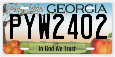 GA license plate PYW2402