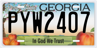 GA license plate PYW2407
