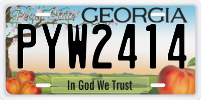 GA license plate PYW2414