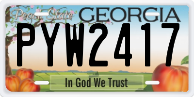 GA license plate PYW2417