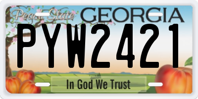 GA license plate PYW2421