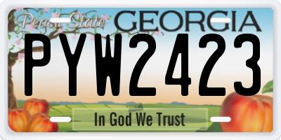 GA license plate PYW2423