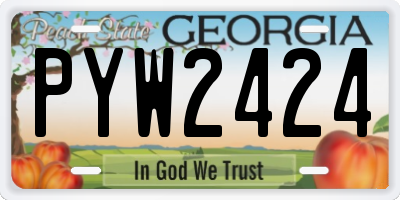 GA license plate PYW2424