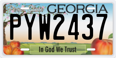 GA license plate PYW2437