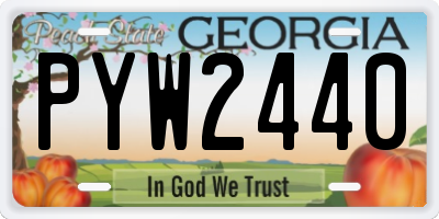 GA license plate PYW2440