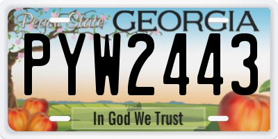GA license plate PYW2443