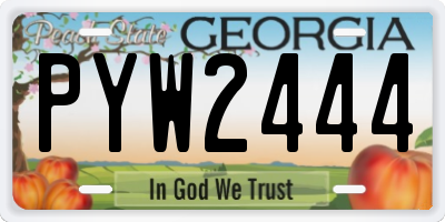 GA license plate PYW2444