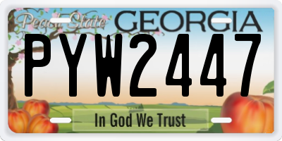 GA license plate PYW2447