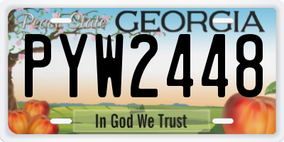 GA license plate PYW2448