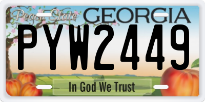 GA license plate PYW2449