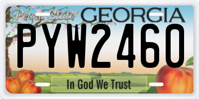 GA license plate PYW2460