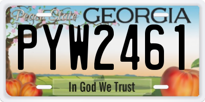 GA license plate PYW2461
