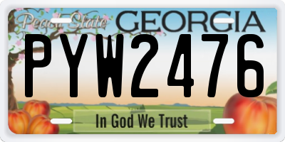 GA license plate PYW2476