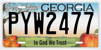 GA license plate PYW2477