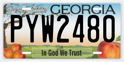 GA license plate PYW2480