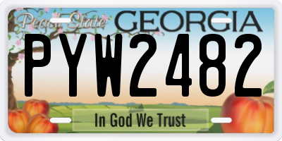 GA license plate PYW2482