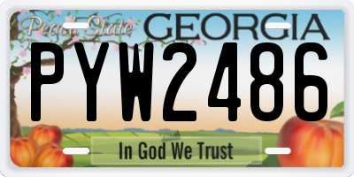 GA license plate PYW2486