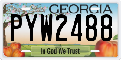 GA license plate PYW2488