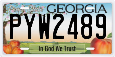 GA license plate PYW2489