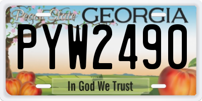 GA license plate PYW2490