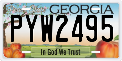 GA license plate PYW2495