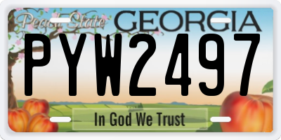 GA license plate PYW2497