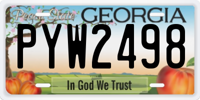 GA license plate PYW2498