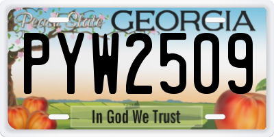 GA license plate PYW2509
