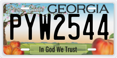 GA license plate PYW2544