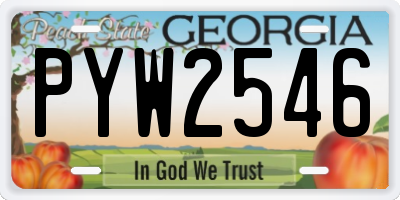 GA license plate PYW2546