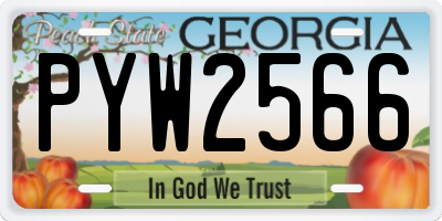 GA license plate PYW2566