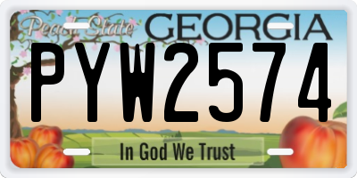 GA license plate PYW2574