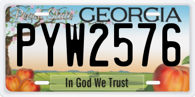 GA license plate PYW2576