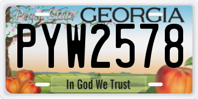 GA license plate PYW2578