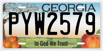 GA license plate PYW2579