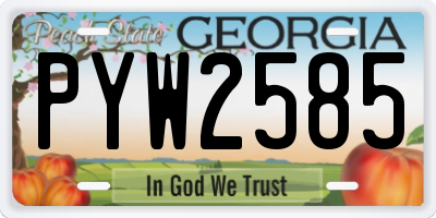GA license plate PYW2585