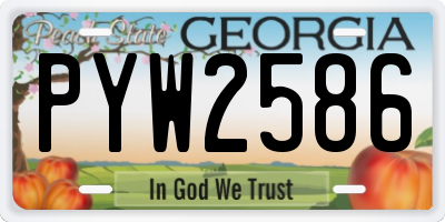 GA license plate PYW2586