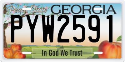 GA license plate PYW2591