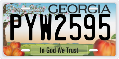 GA license plate PYW2595