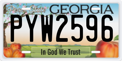 GA license plate PYW2596