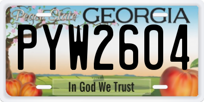 GA license plate PYW2604