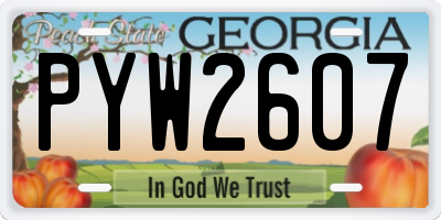 GA license plate PYW2607