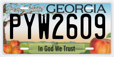 GA license plate PYW2609