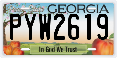 GA license plate PYW2619
