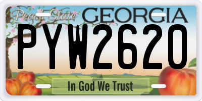 GA license plate PYW2620