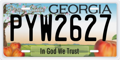 GA license plate PYW2627
