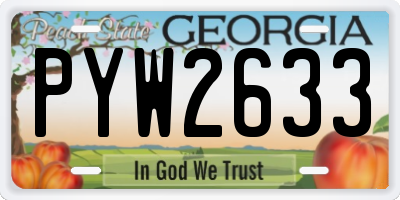 GA license plate PYW2633
