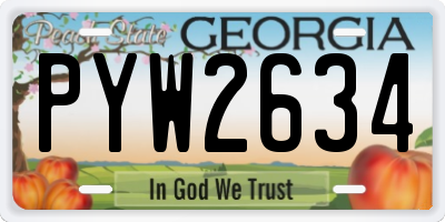 GA license plate PYW2634