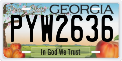 GA license plate PYW2636