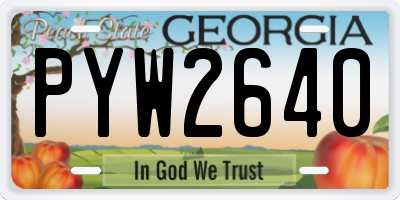 GA license plate PYW2640